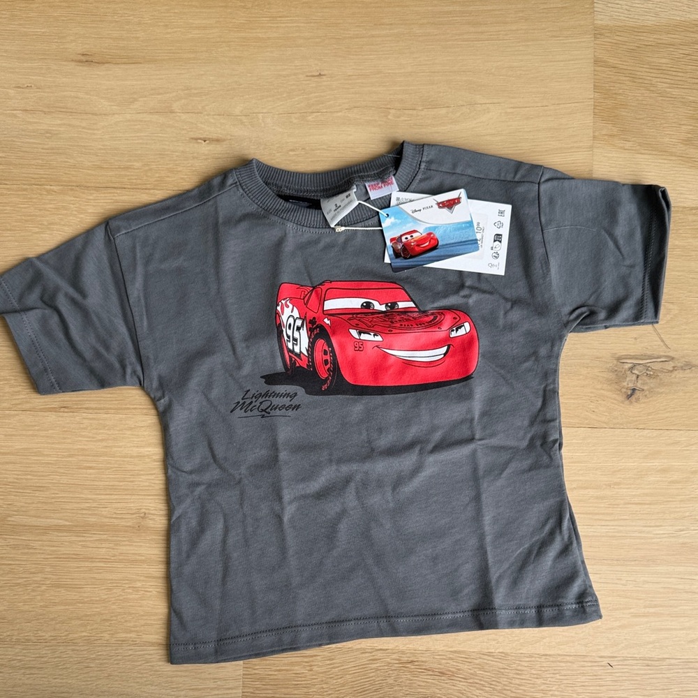 Disney Cars Lightning McQueen T-Shirt - Charcoal and Red